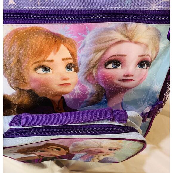 Frozen Backpack Fast Forward Large Blue Purple Glitter Lunch Bag Disney Elsa - Picture 7 of 12